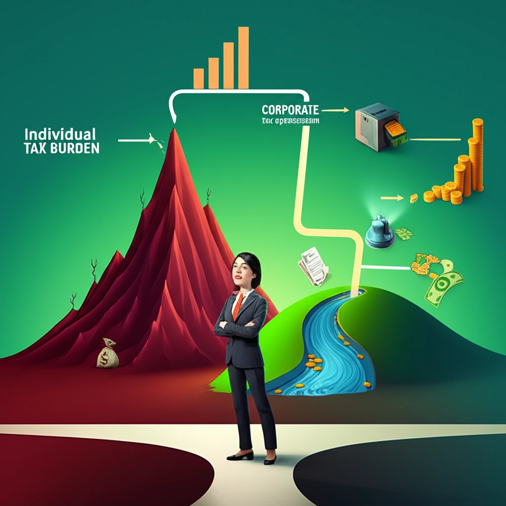 법인세와 소득세 비교 및 프리랜서 절세 전략 다이어그램